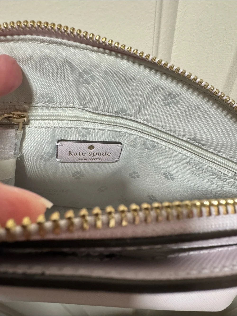 Kate Spade Lilac Saffiano Leather Hilli Dome Crossbody with Gold Chain